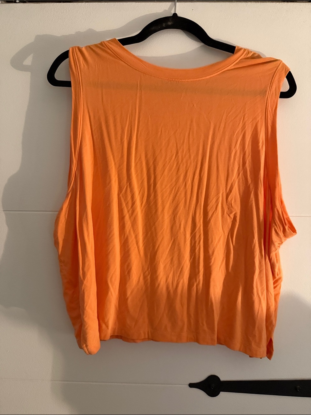 Women’s Sleeveless Muscle Tee in Bright Orange